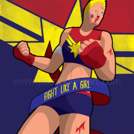 Marvel Comics - Fight Like a Girl - Captain Marvel Art Print