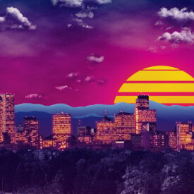 Neon City Commission - Denver - Synthwave Art - Patrick King Art